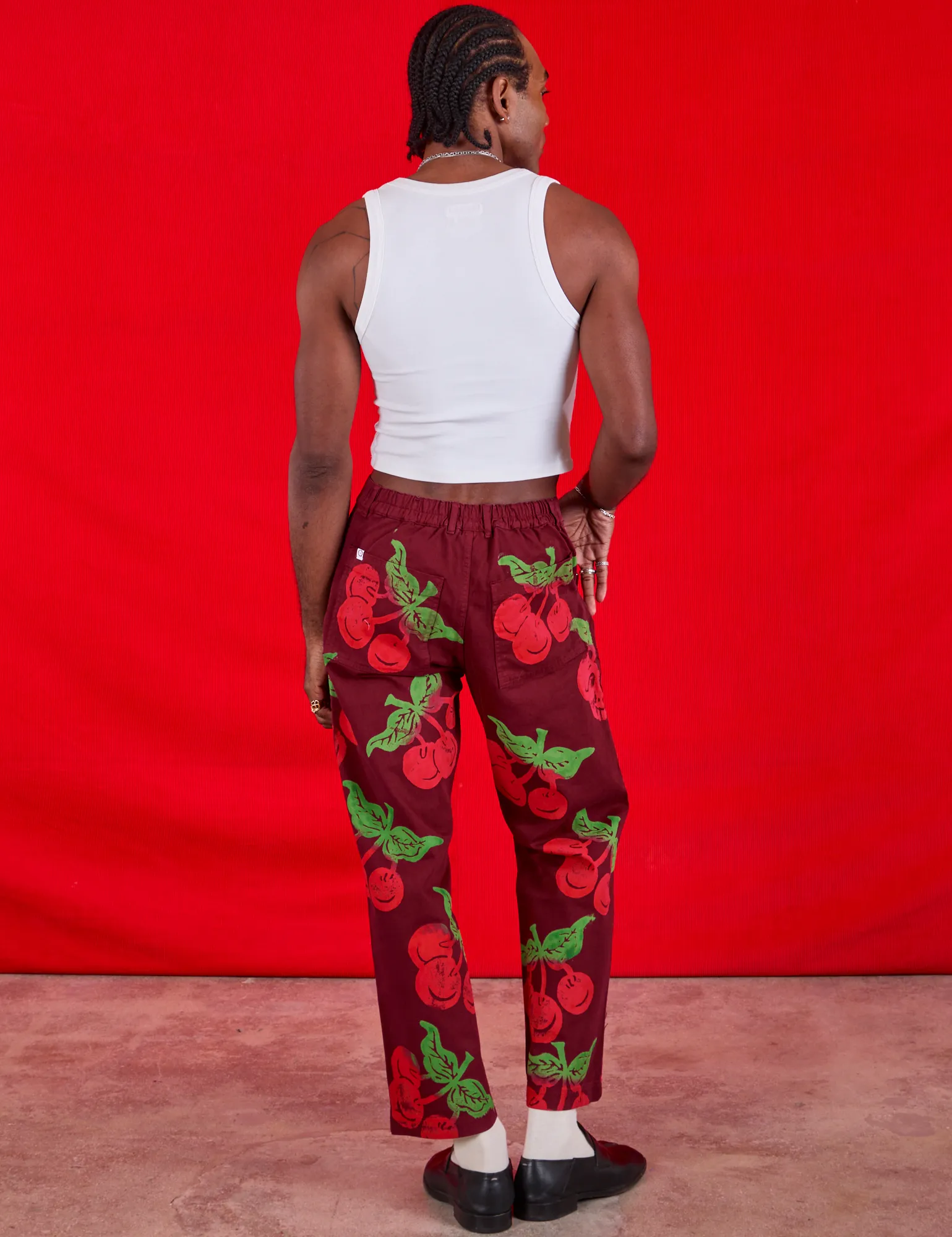 Cherry Paintstamped Work Pants - Red Wine *FINAL SALE* sold by Big Bud Press product image thumbnail 5