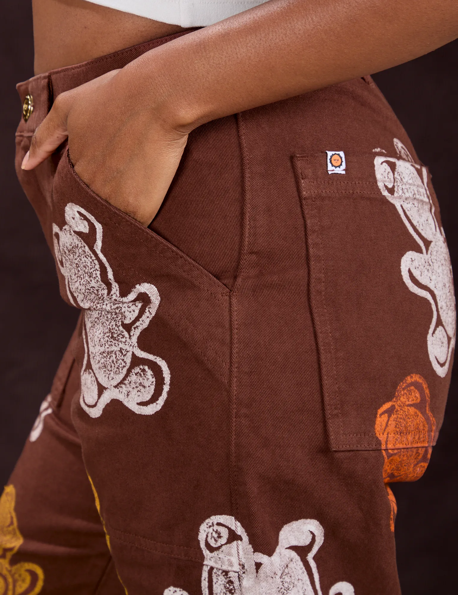 Gummy Bear Paintstamped Work Pants - Fudgesicle Brown sold by Big Bud Press product image thumbnail 4