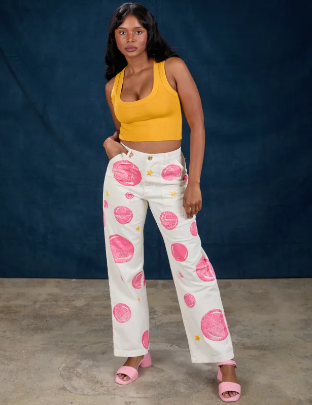 Paintstamped Work Pants - Bubblegum sold by Big Bud Press