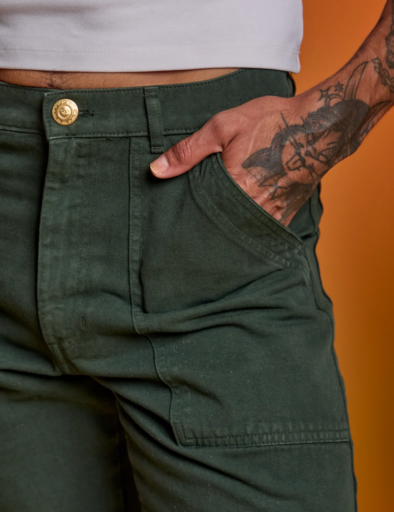 Paintstamped Work Pants - Cactus *FINAL SALE* sold by Big Bud Press product image thumbnail 4
