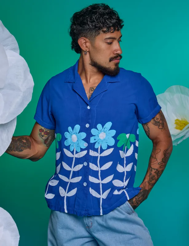 Paintstamped Pantry Button-Up - Daisy sold by Big Bud Press