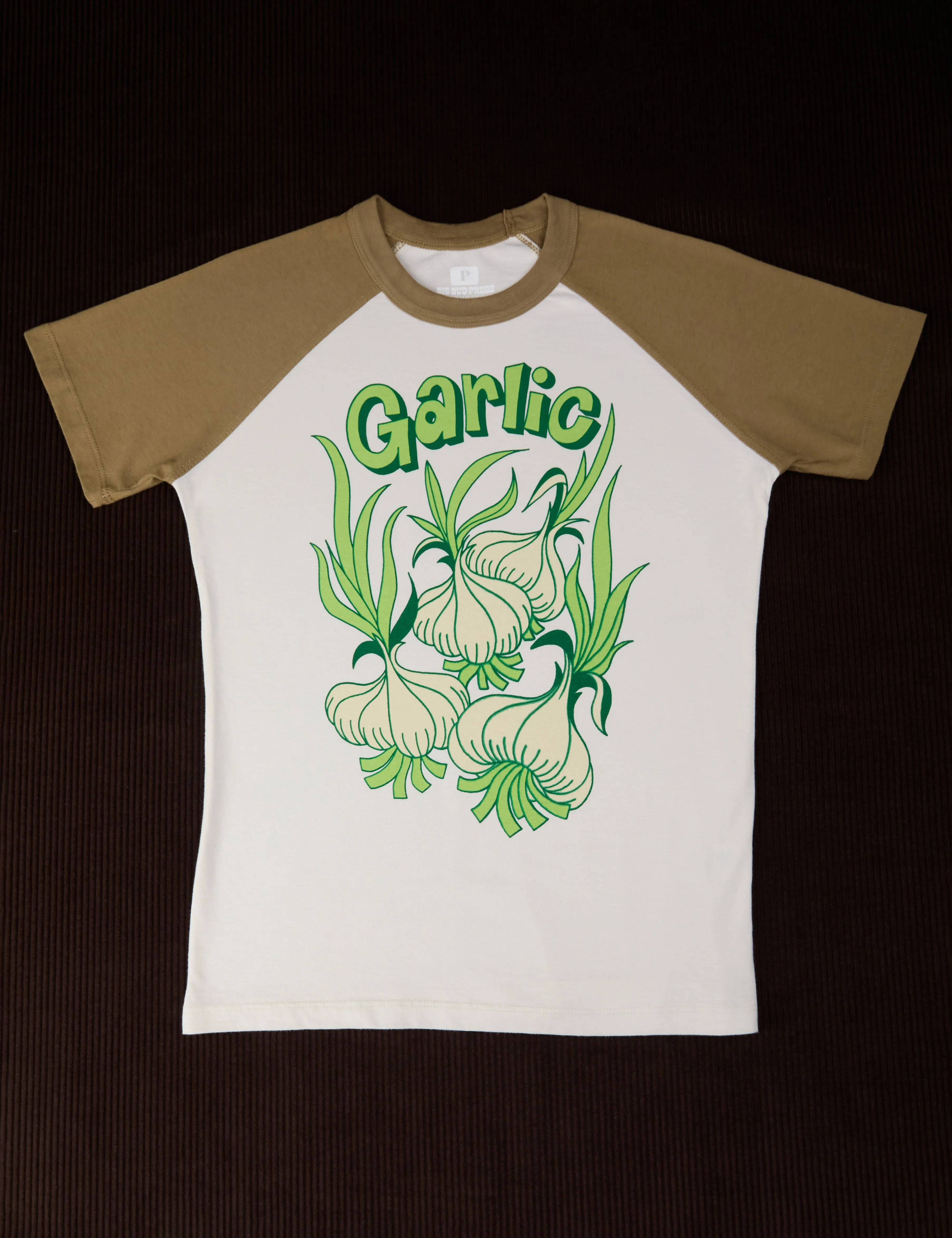 Short Sleeve Raglan Tee - Garlic *FINAL SALE* sold by Big Bud Press