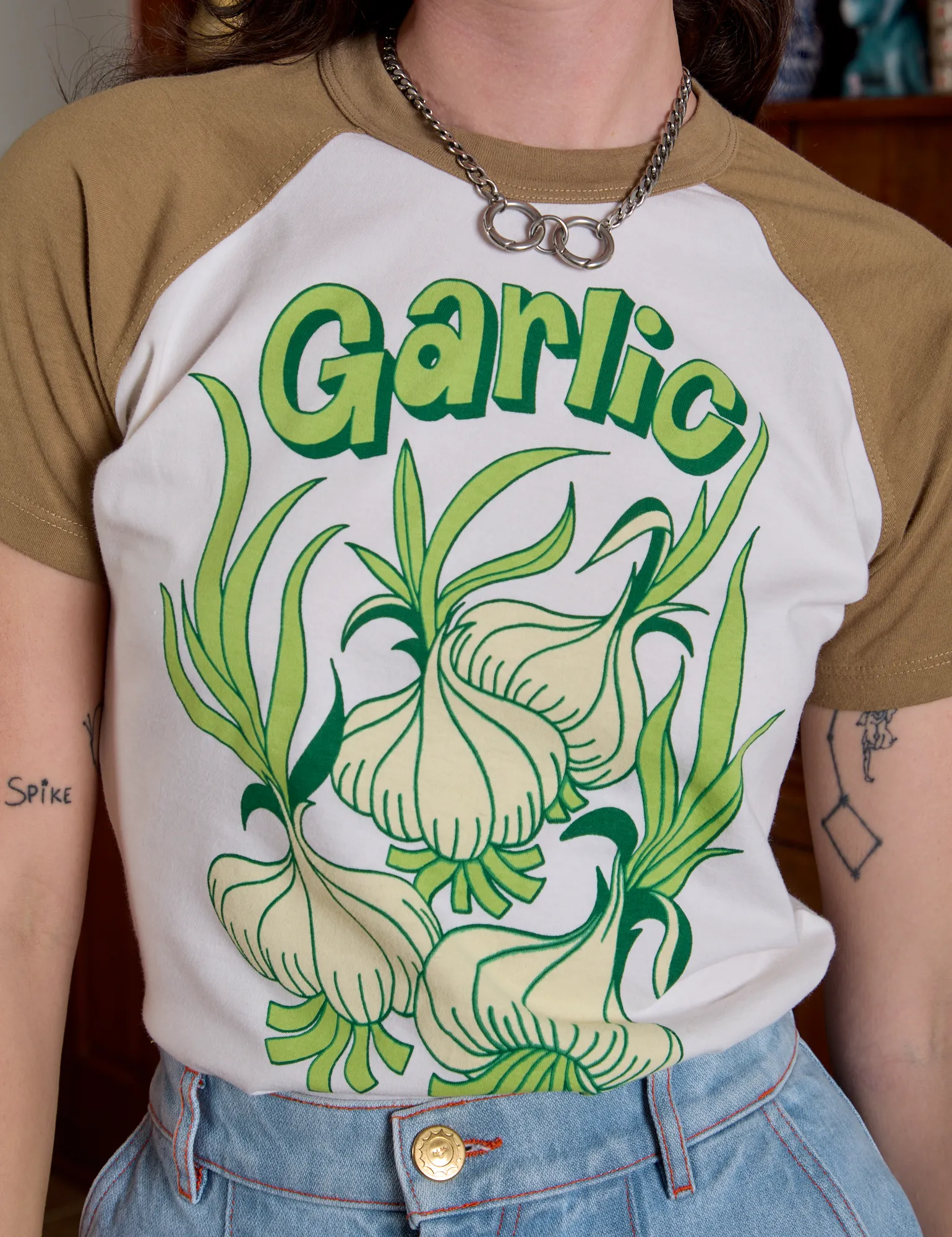 Short Sleeve Raglan Tee - Garlic *FINAL SALE* sold by Big Bud Press product image thumbnail 5