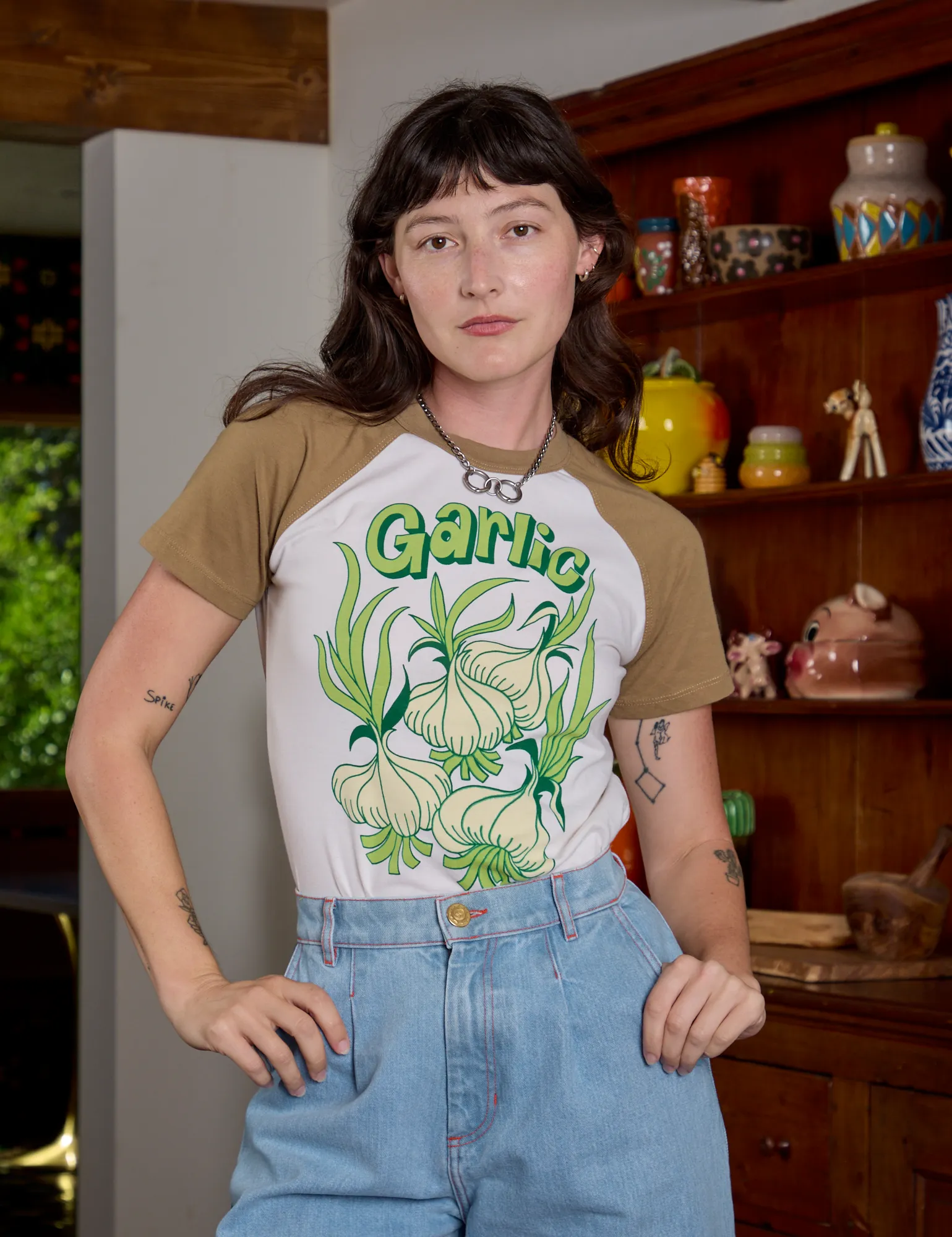 Short Sleeve Raglan Tee - Garlic *FINAL SALE* sold by Big Bud Press product image thumbnail 3