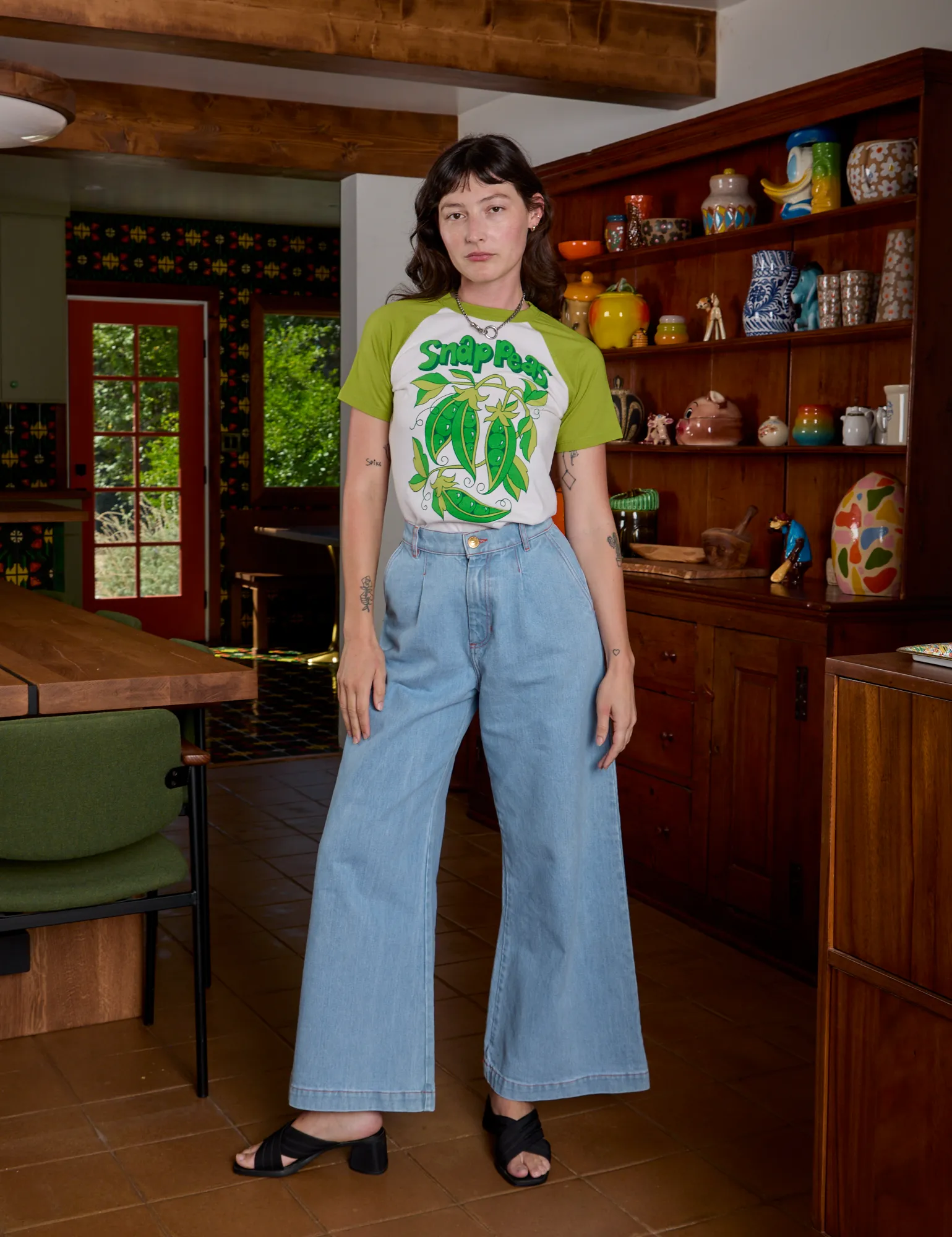 Short Sleeve Raglan Tee - Snap Peas *FINAL SALE* sold by Big Bud Press product image thumbnail 5