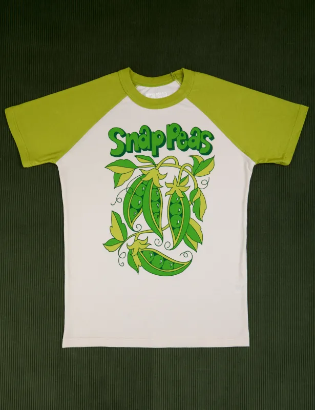 Short Sleeve Raglan Tee - Snap Peas *FINAL SALE* sold by Big Bud Press