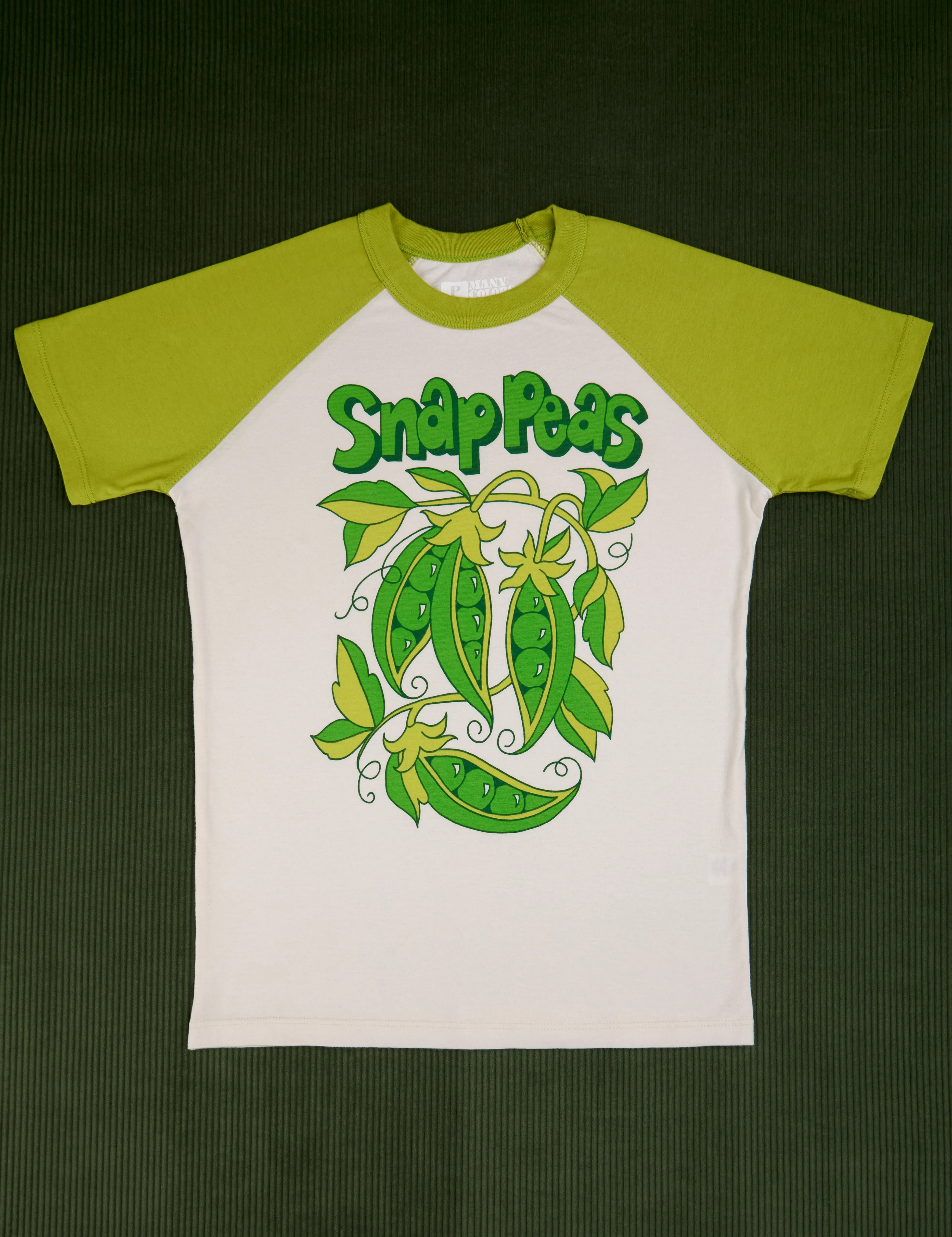 Short Sleeve Raglan Tee - Snap Peas *FINAL SALE* sold by Big Bud Press