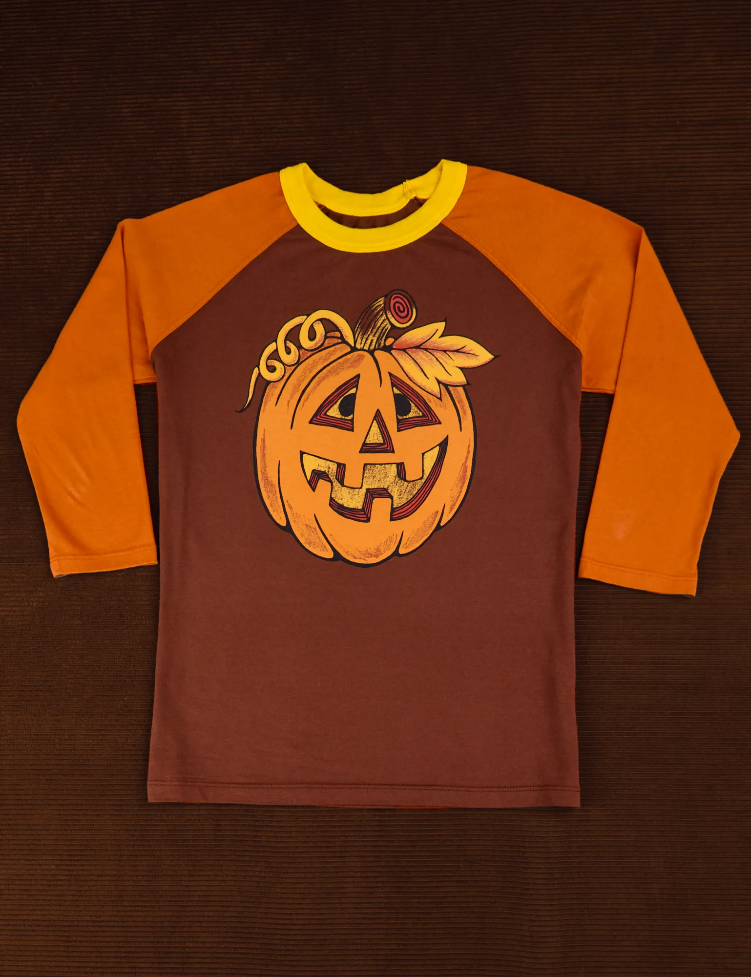 Raglan Tee - Jack-O-Lantern *FINAL SALE* sold by Big Bud Press