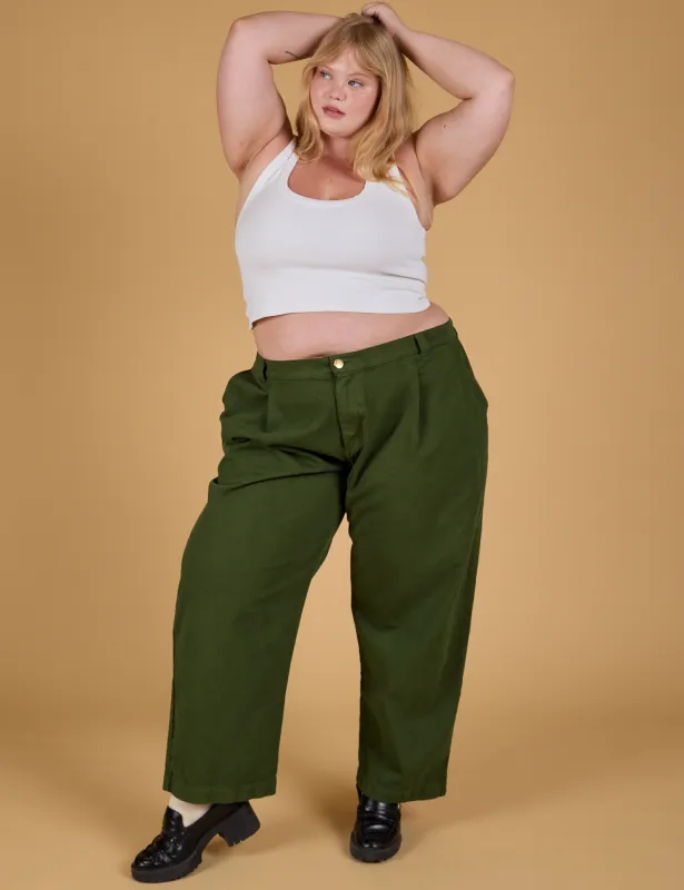Baggy Mid-Rise Trousers - Evergreen sold by Big Bud Press
