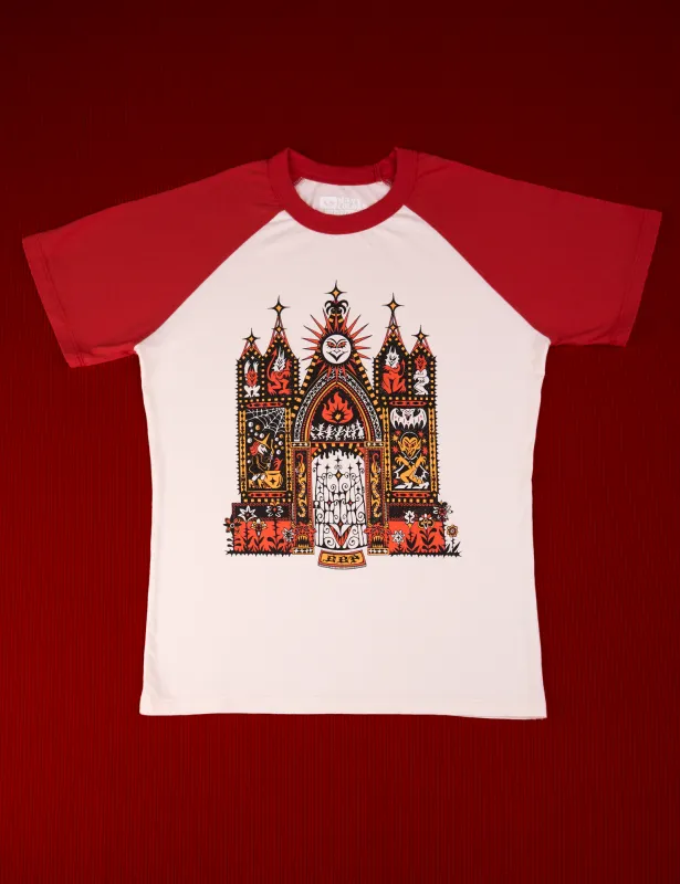 Short Sleeve Raglan Tee - Gates of Hell *FINAL SALE* sold by Big Bud Press