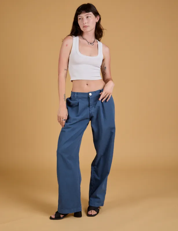 Baggy Mid-Rise Trousers - French Blue sold by Big Bud Press