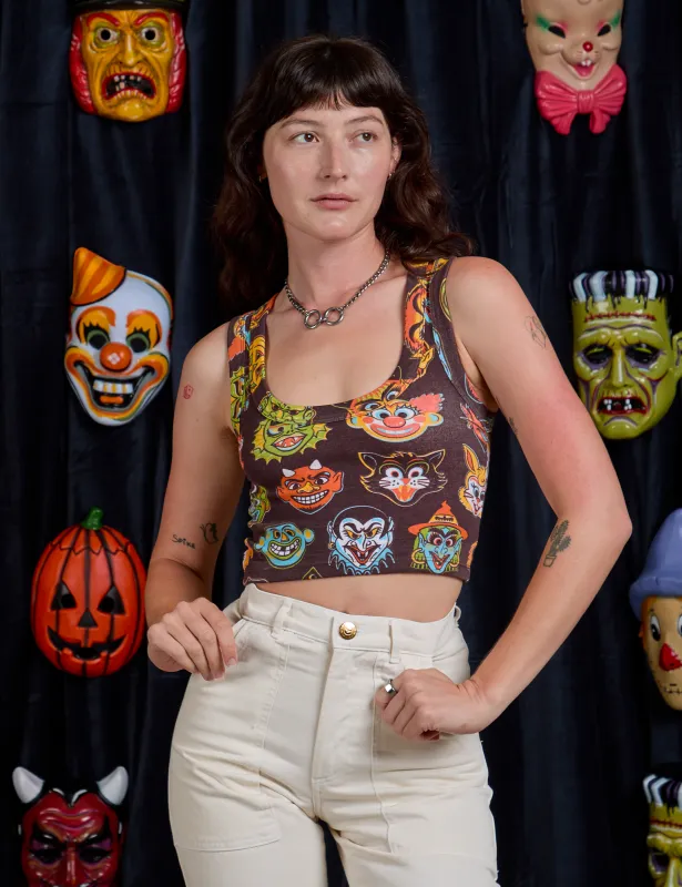 Cropped Tank Top - Halloween Masks *FINAL SALE* sold by Big Bud Press