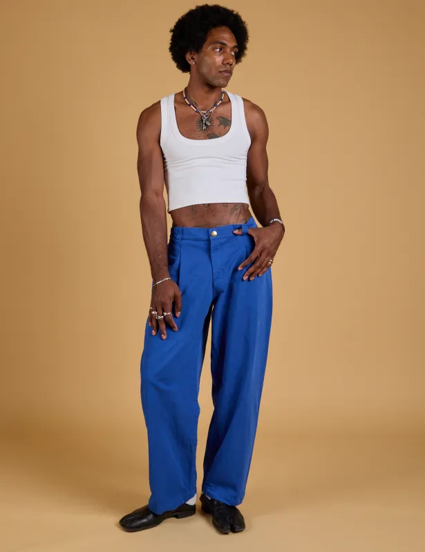 Baggy Mid-Rise Trousers - Royal Blue sold by Big Bud Press