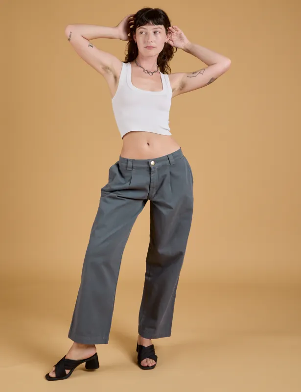 Baggy Mid-Rise Trousers - Slate Grey sold by Big Bud Press