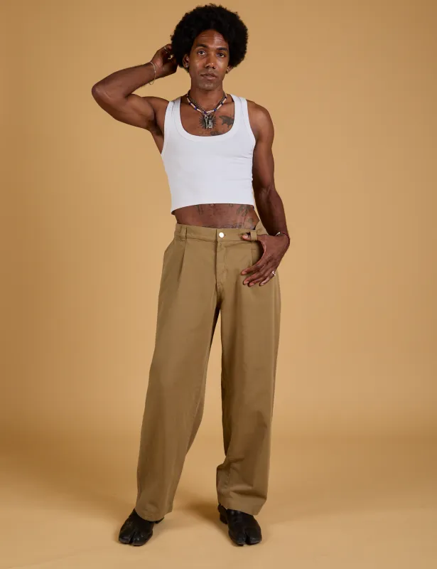 Baggy Mid-Rise Trousers - Desert Brown sold by Big Bud Press