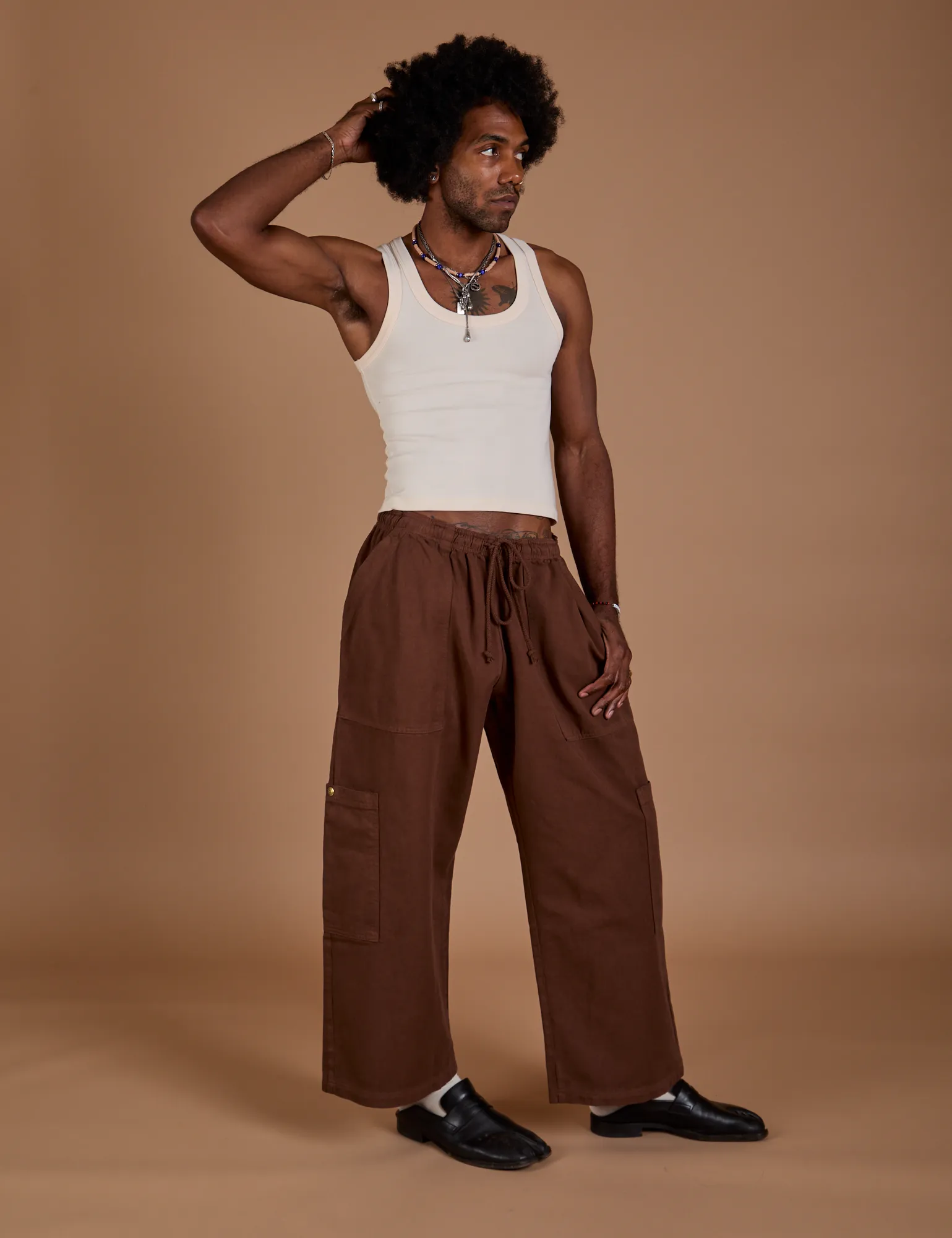 Drop Pocket Cargo Pants - Fudgesicle Brown sold by Big Bud Press