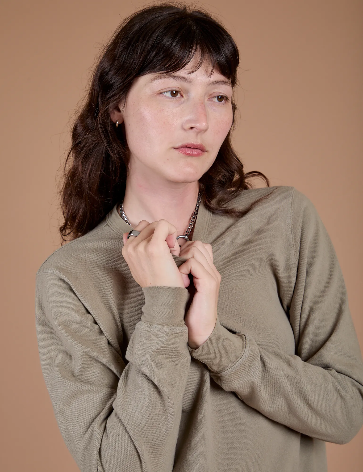 Long Sleeve Burly Tee - Khaki Grey sold by Big Bud Press product image thumbnail 4