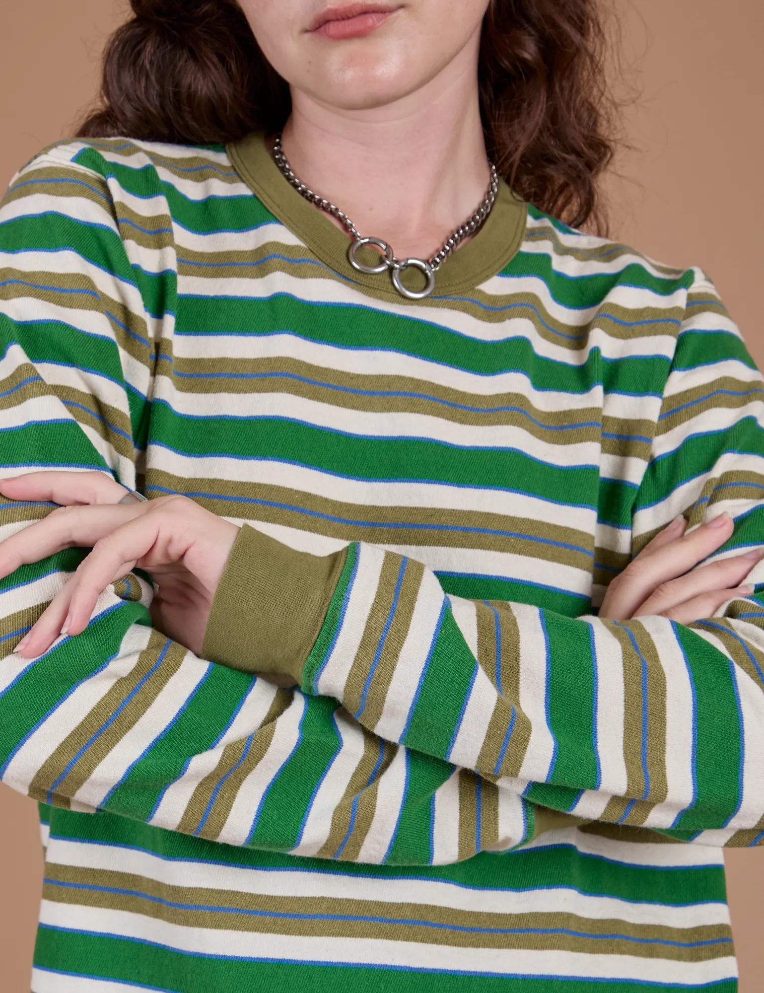 Long Sleeve Striped Burly Tee - Green sold by Big Bud Press product image thumbnail 4