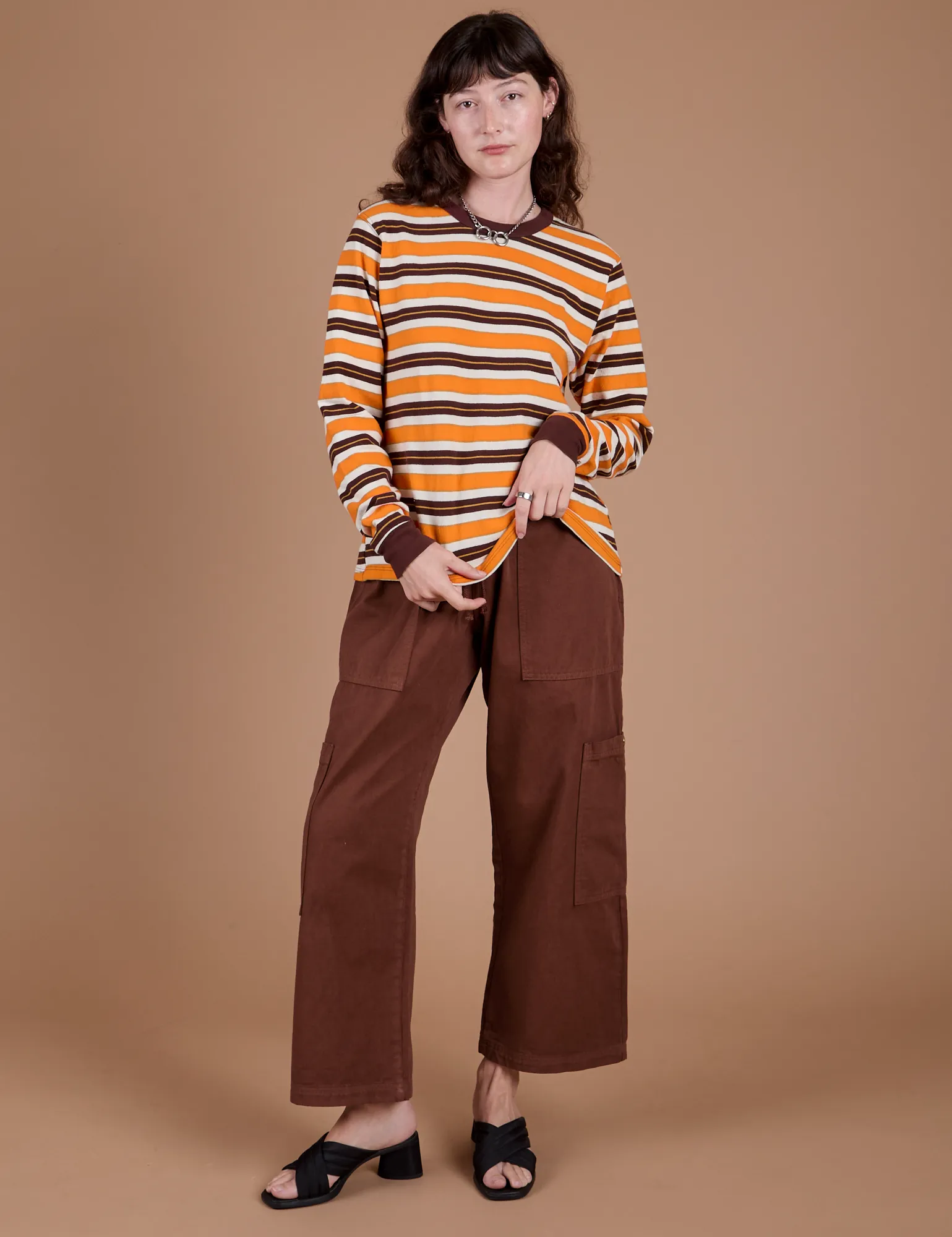 Long Sleeve Striped Burly Tee - Orange sold by Big Bud Press product image thumbnail 5
