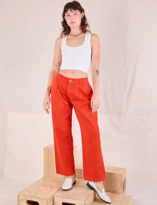 Baggy Mid-Rise Trousers - Chili Red sold by Big Bud Press