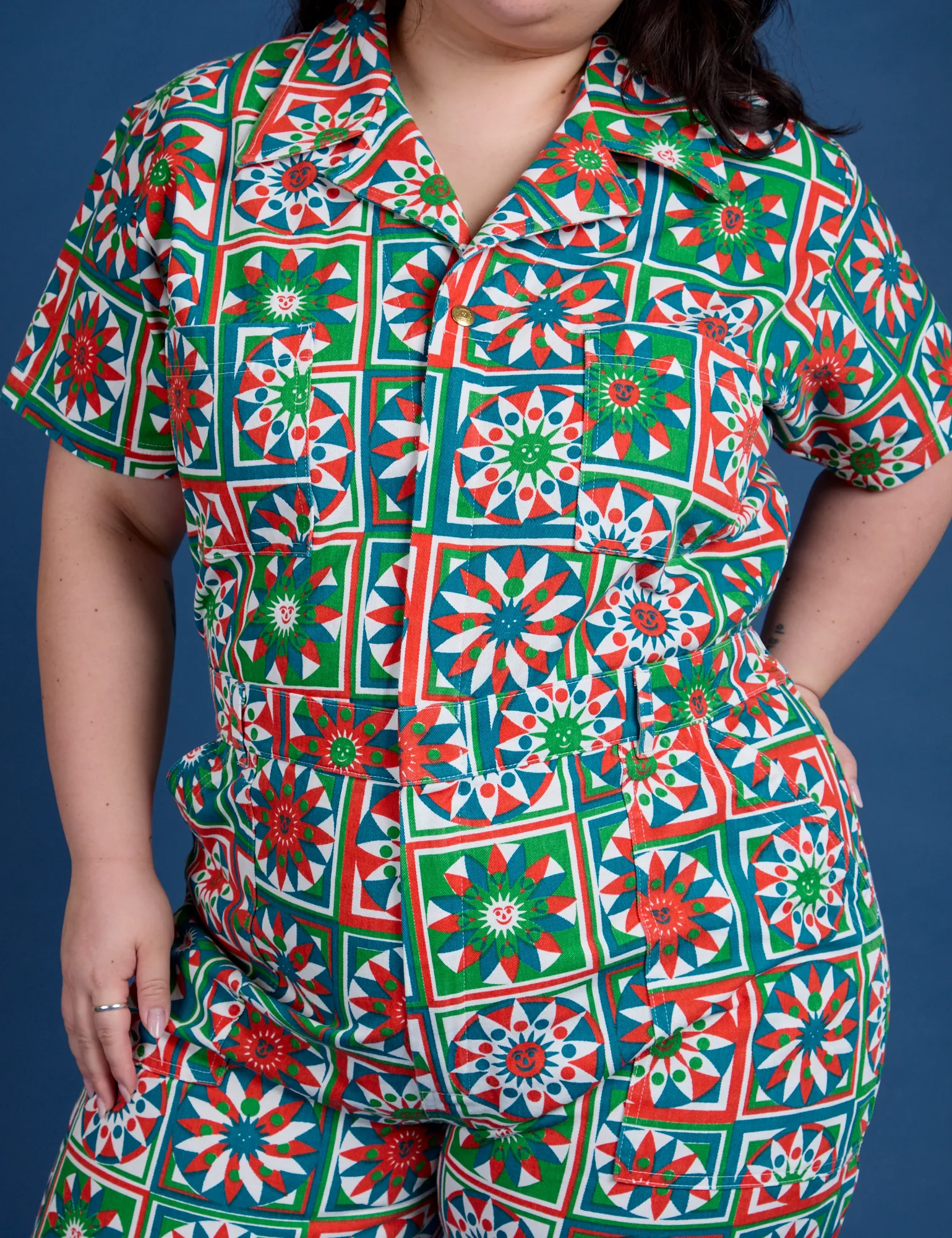 Quilt Print Jumpsuit sold by Big Bud Press product image thumbnail 4