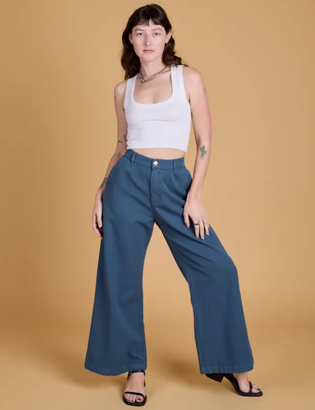 Heritage Wide Leg Trousers - French Blue sold by Big Bud Press