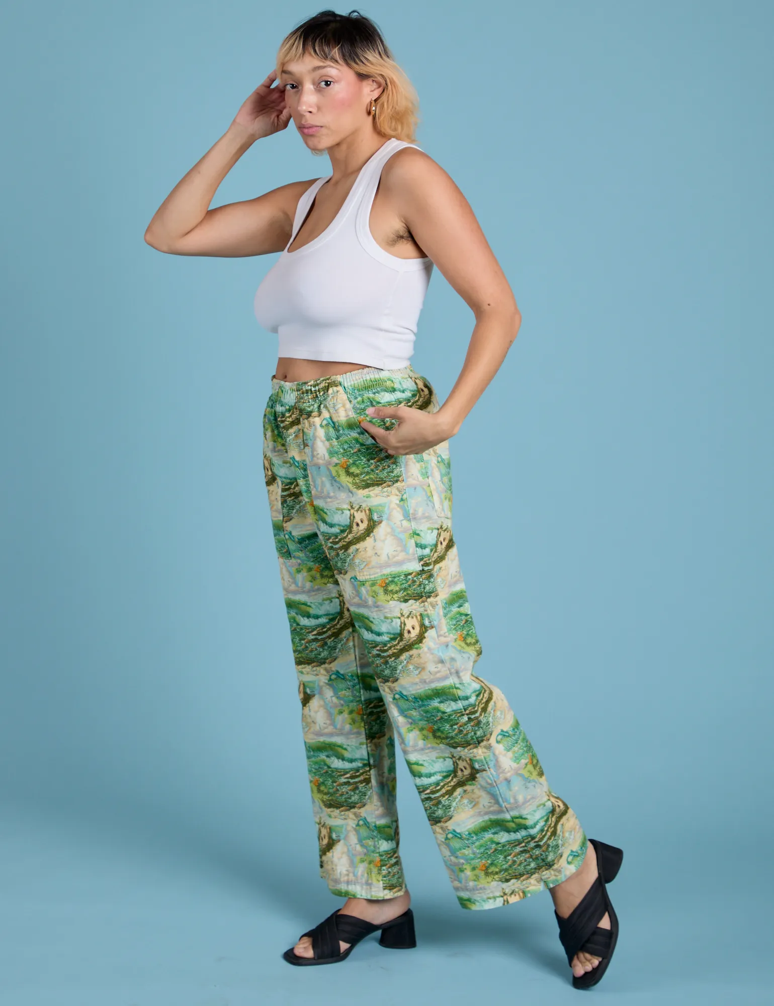 Printed Action Pants - Ocean & Sky *FINAL SALE* sold by Big Bud Press product image thumbnail 5