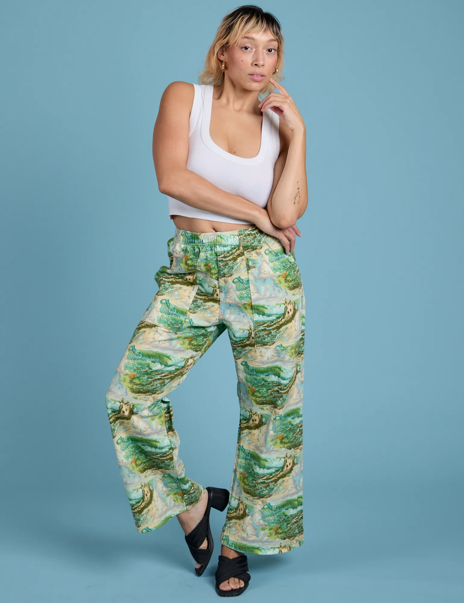 Printed Action Pants - Ocean & Sky *FINAL SALE* sold by Big Bud Press product image thumbnail 3