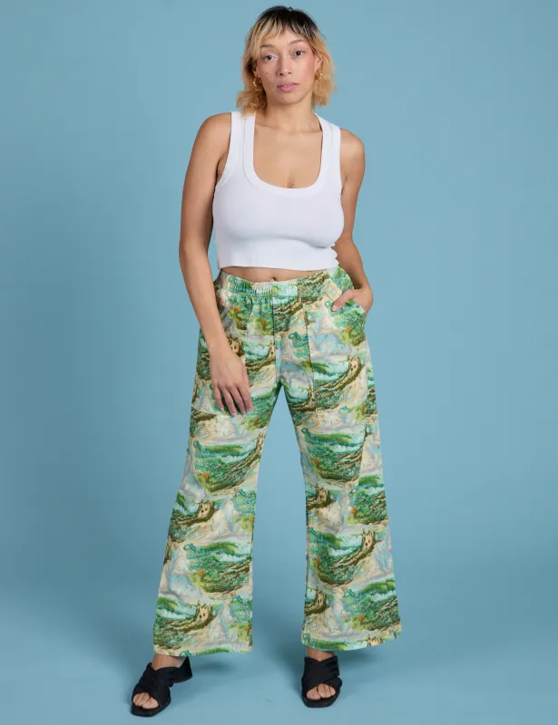 Printed Action Pants - Ocean & Sky *FINAL SALE* made by Big Bud Press