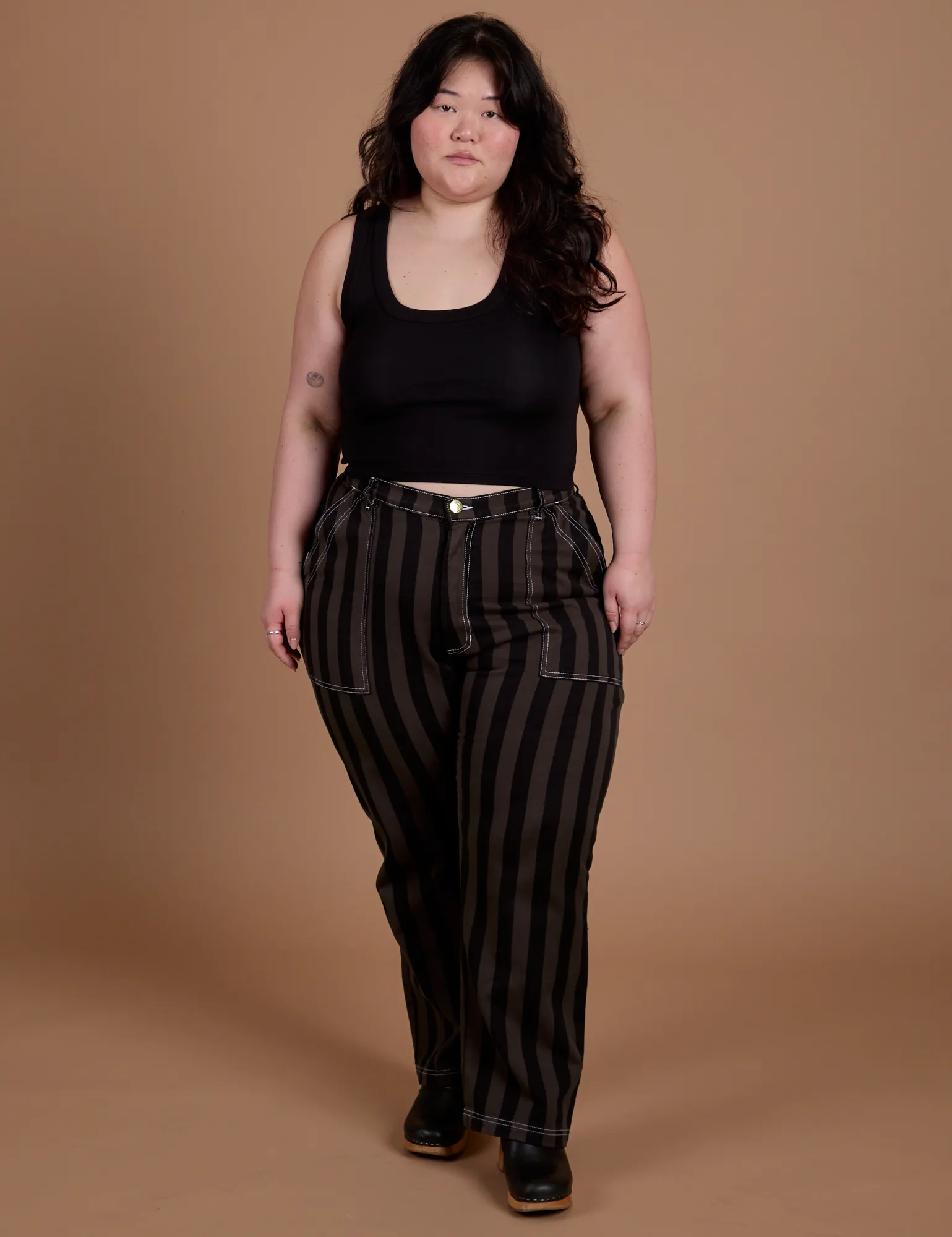 Black Stripe Work Pants - Espresso Brown sold by Big Bud Press product image thumbnail 3