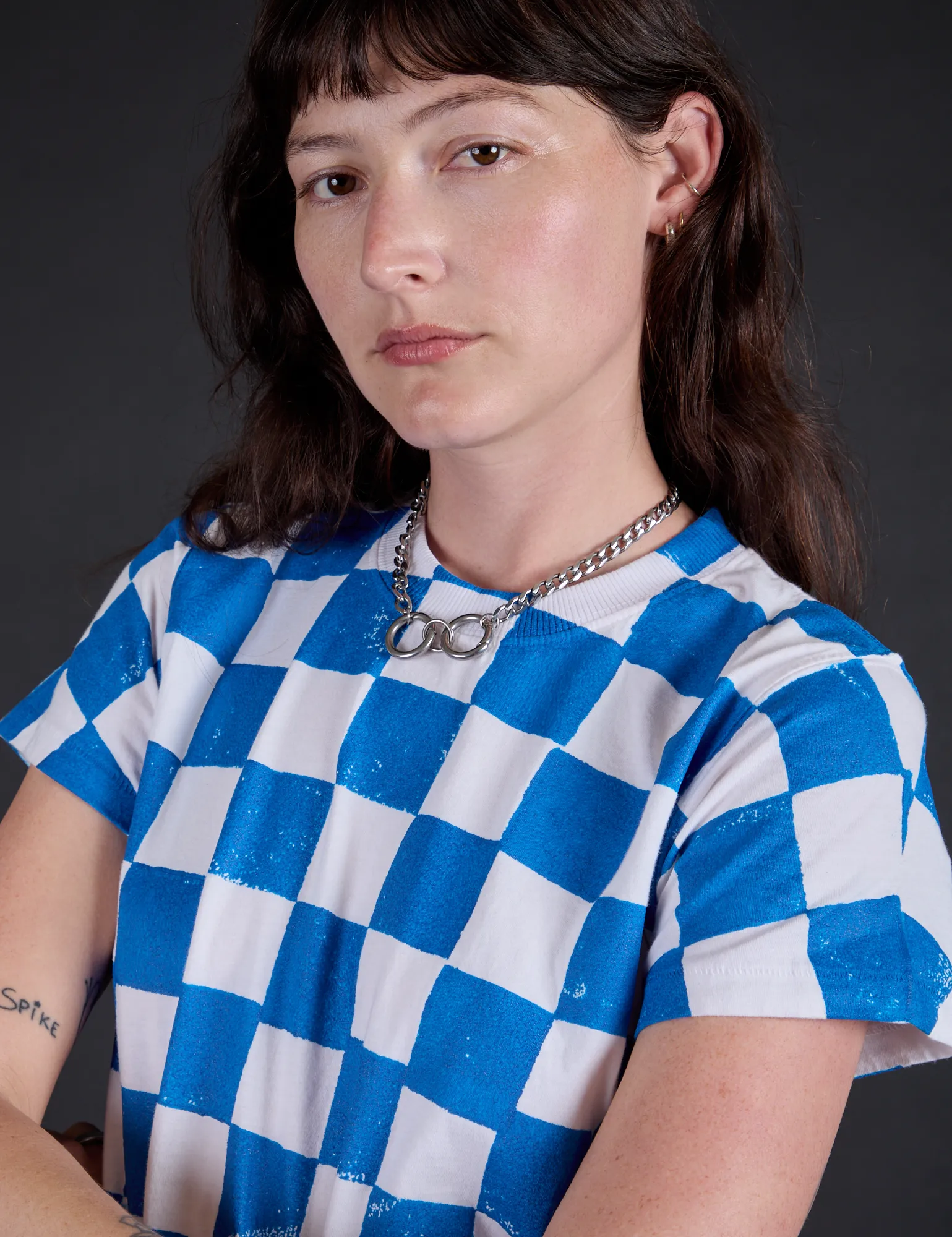 Checker Organic Tee - Blue *FINAL SALE* sold by Big Bud Press product image thumbnail 3