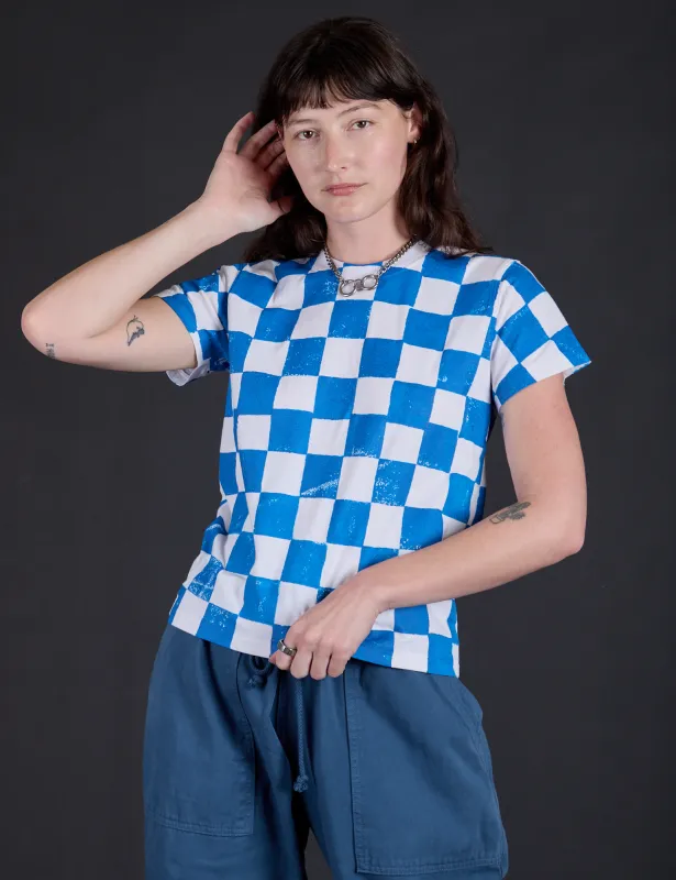 Checker Organic Tee - Blue *FINAL SALE* made by Big Bud Press