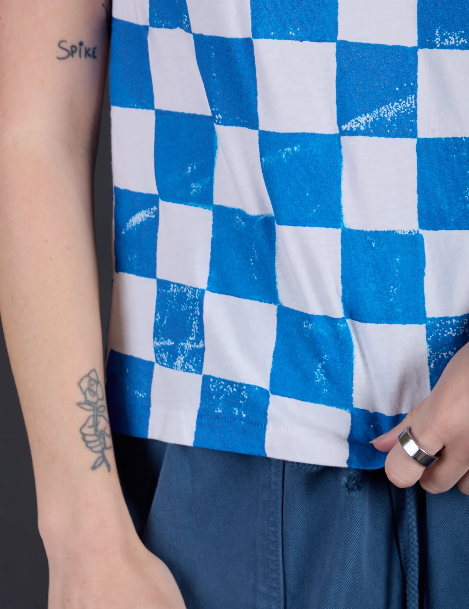 Checker Organic Tee - Blue *FINAL SALE* sold by Big Bud Press product image thumbnail 5