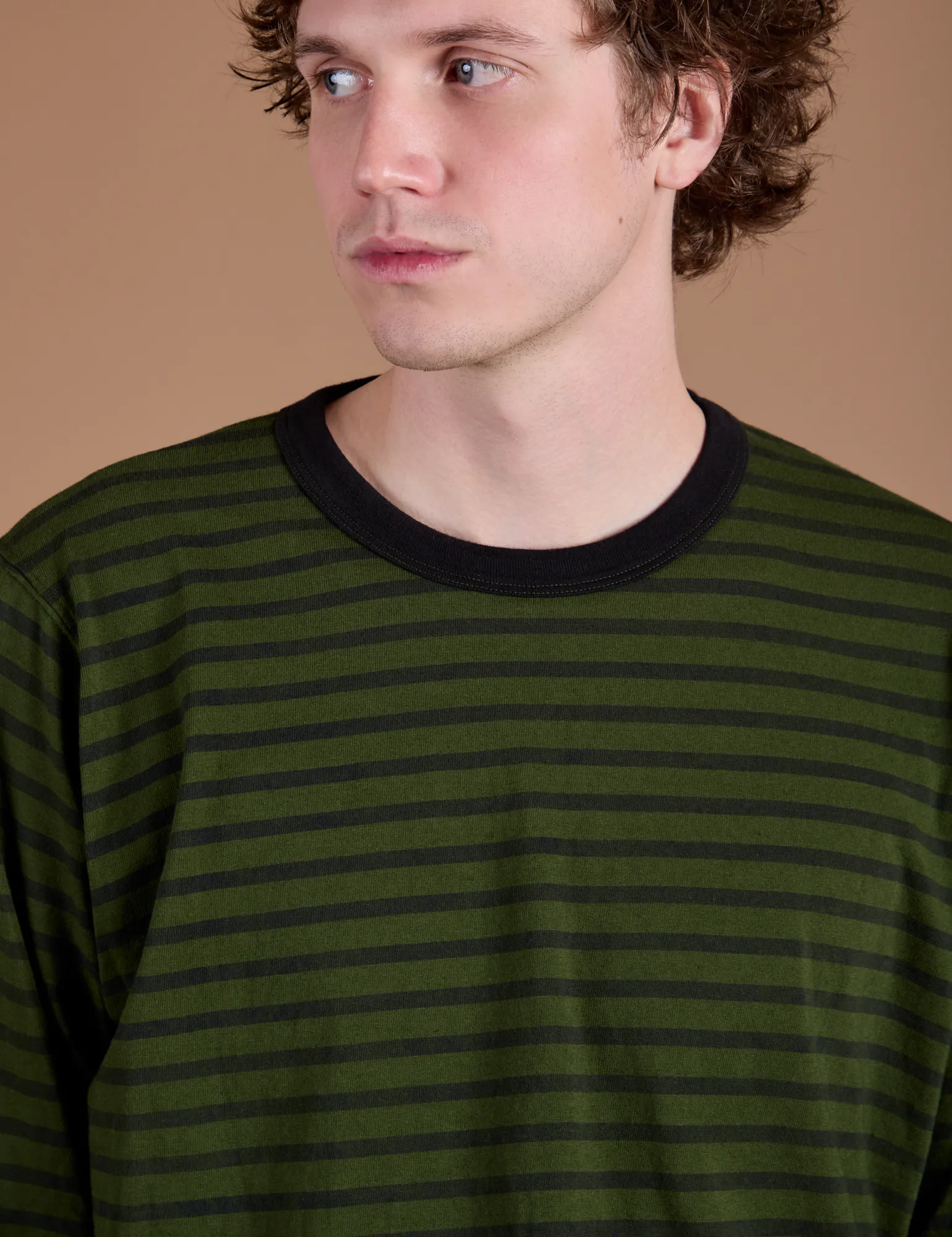 Long Sleeve Burly Tee - Evergreen/Black Stripe sold by Big Bud Press product image thumbnail 4