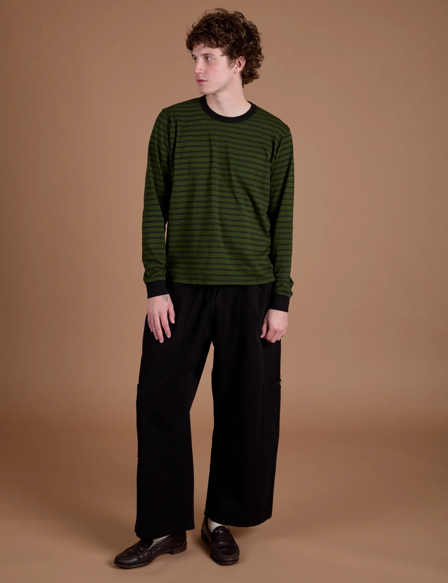 Long Sleeve Burly Tee - Evergreen/Black Stripe sold by Big Bud Press product image thumbnail 5