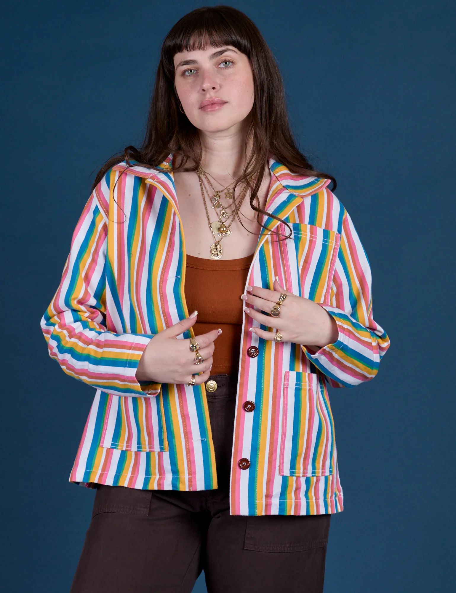 Stripe Work Jacket - Rainbow Stripe sold by Big Bud Press product image thumbnail 3