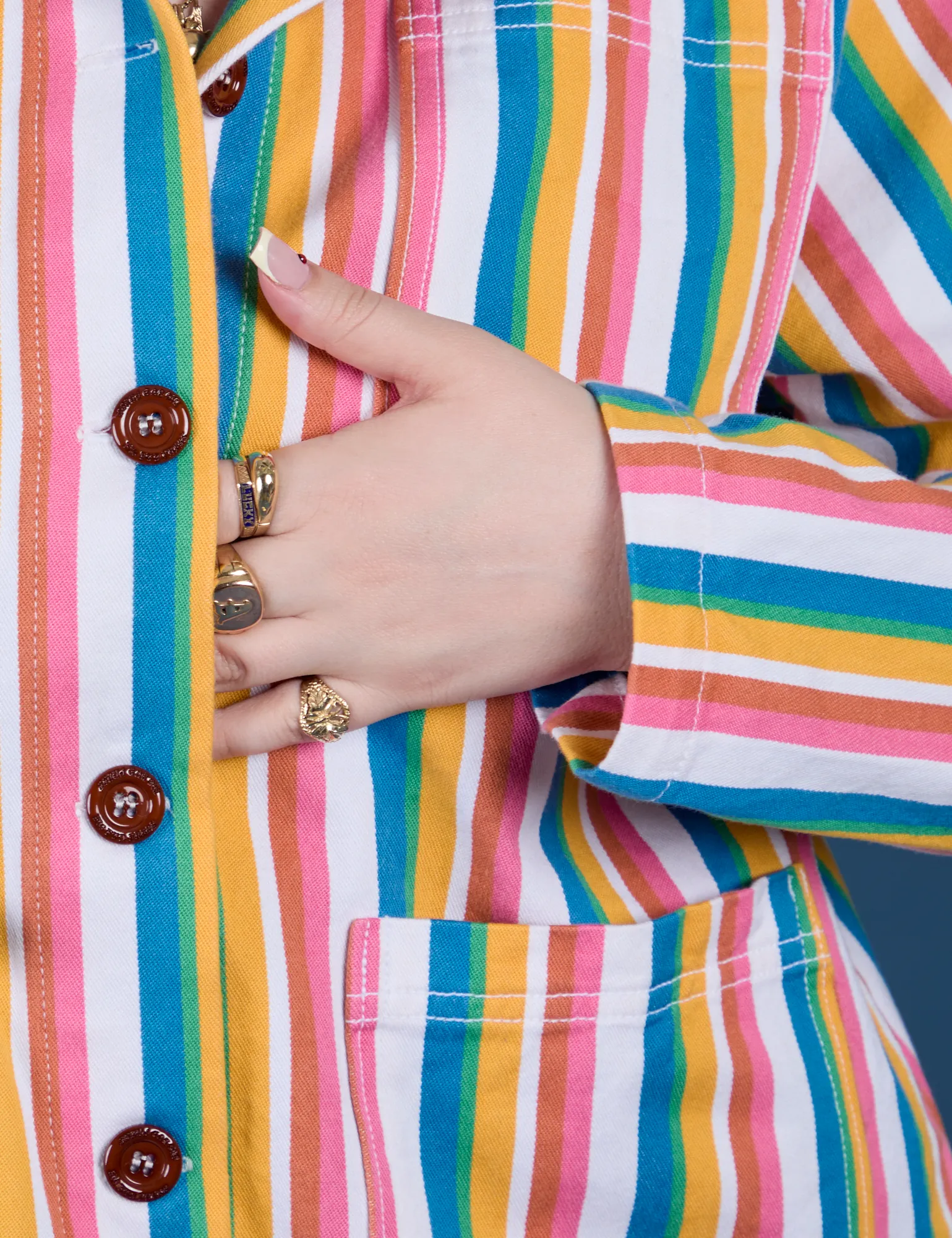 Stripe Work Jacket - Rainbow Stripe sold by Big Bud Press product image thumbnail 4