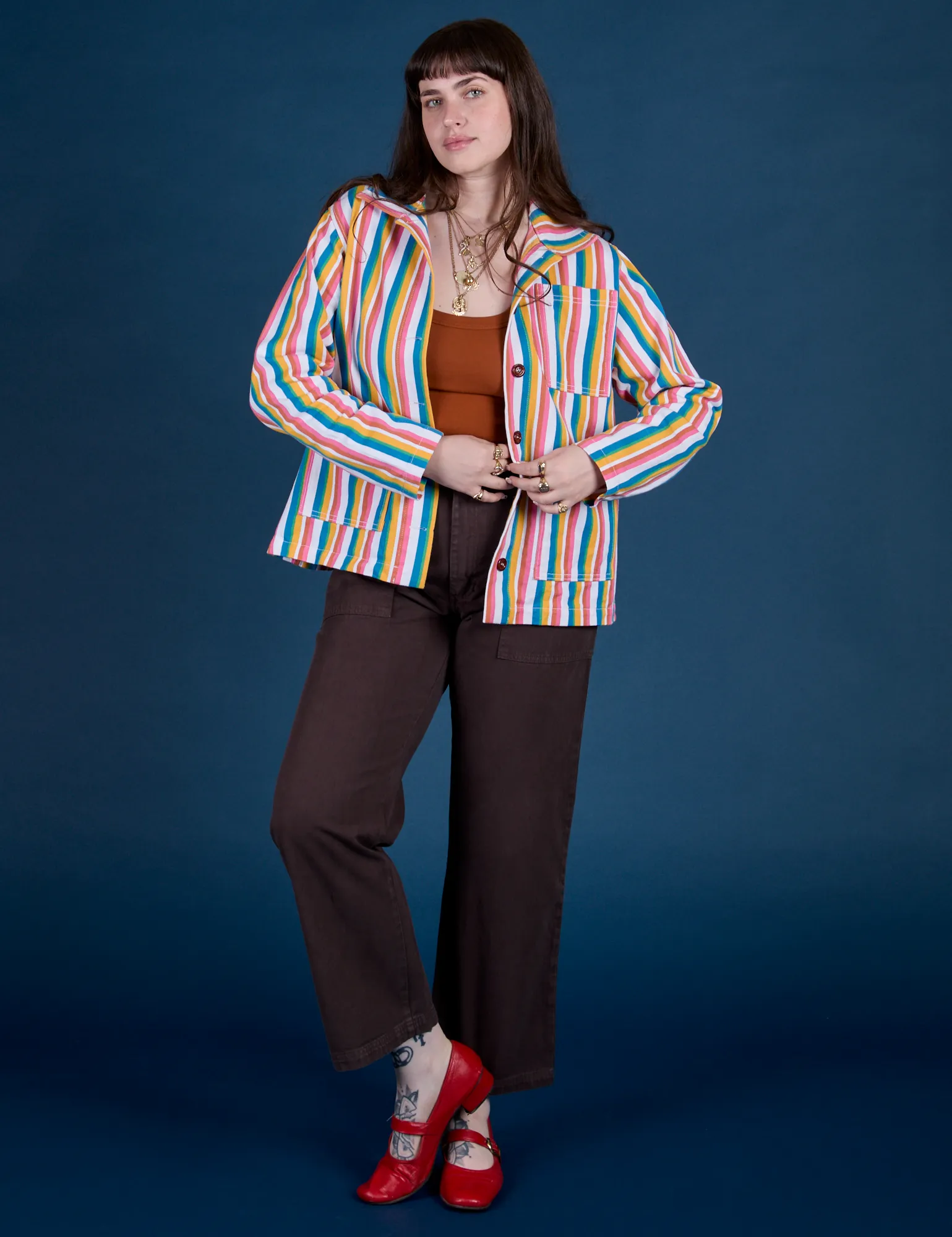 Stripe Work Jacket - Rainbow Stripe sold by Big Bud Press product image thumbnail 5