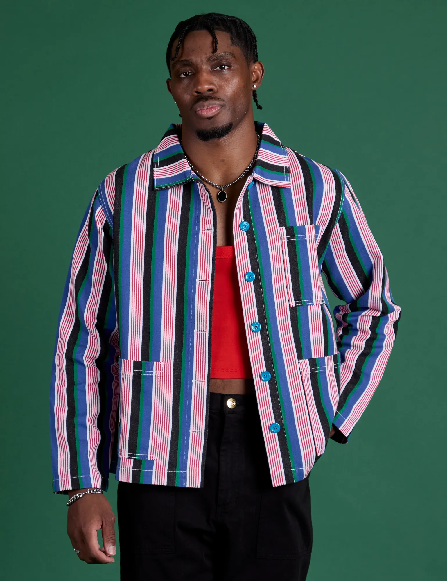 Stripe Work Jacket - Pacific Stripe sold by Big Bud Press product image thumbnail 3