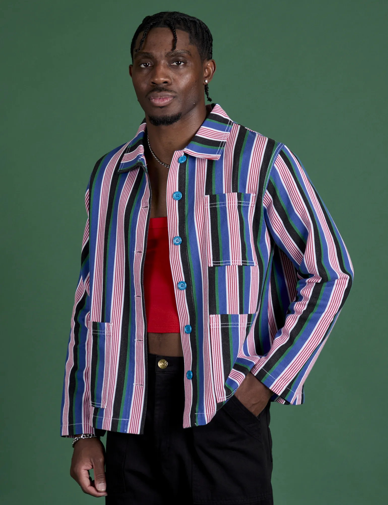 Stripe Work Jacket - Pacific Stripe sold by Big Bud Press