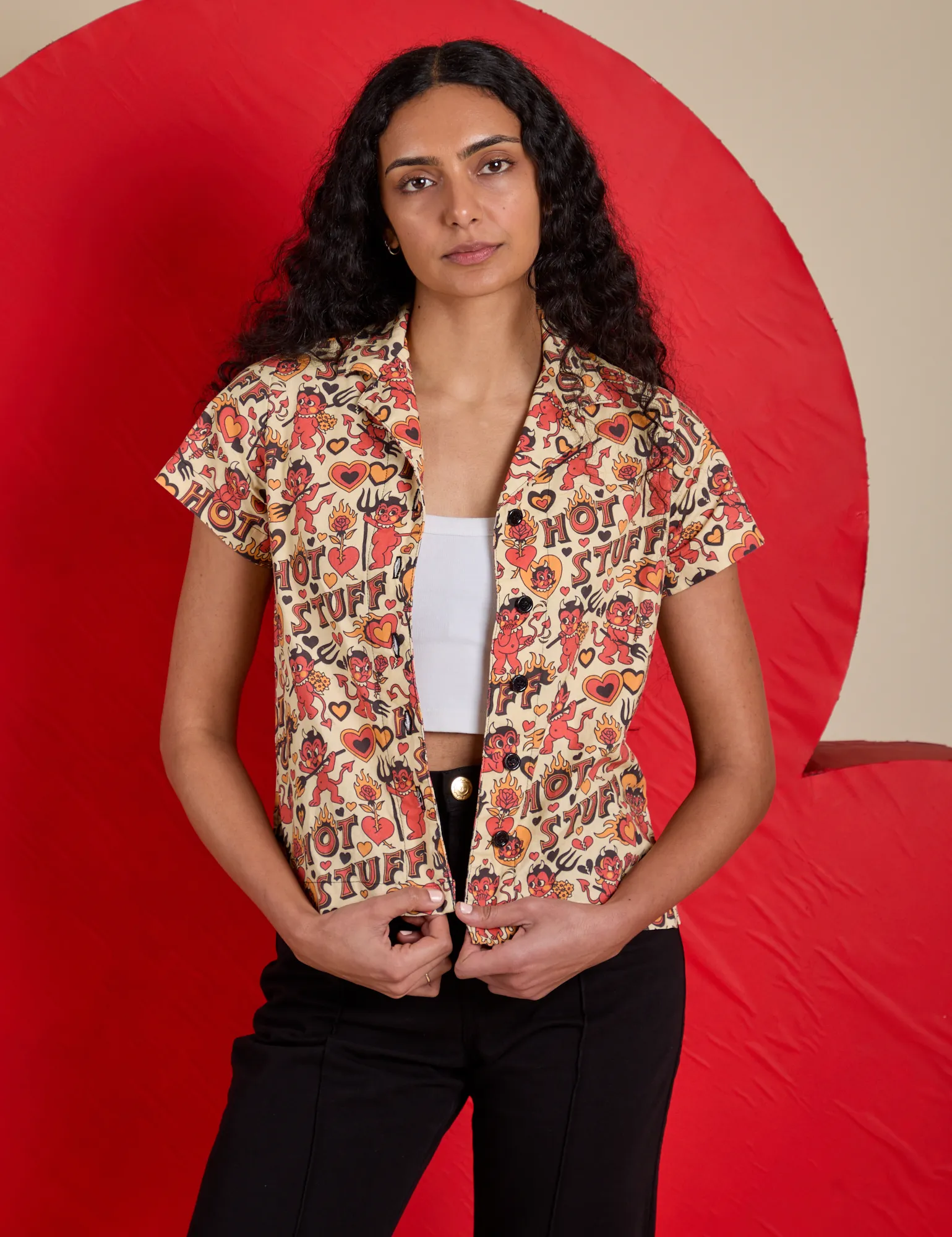 Hot Stuff Print Pantry Button-Up *FINAL SALE* sold by Big Bud Press product image thumbnail 3