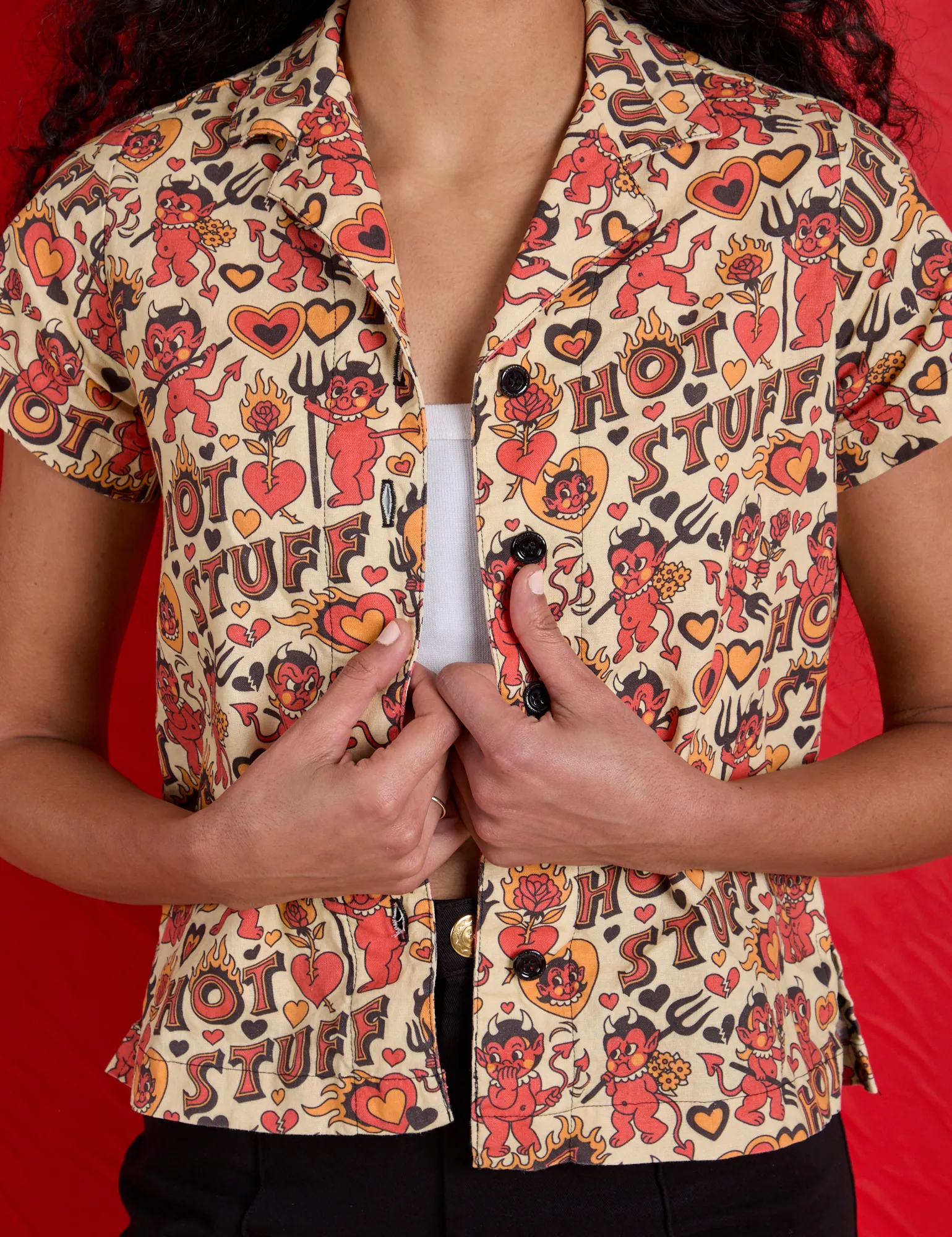 Hot Stuff Print Pantry Button-Up *FINAL SALE* sold by Big Bud Press product image thumbnail 4