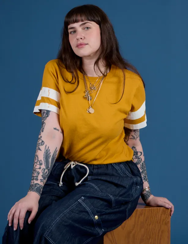 Painted Burly Tee - Mustard Yellow made by Big Bud Press