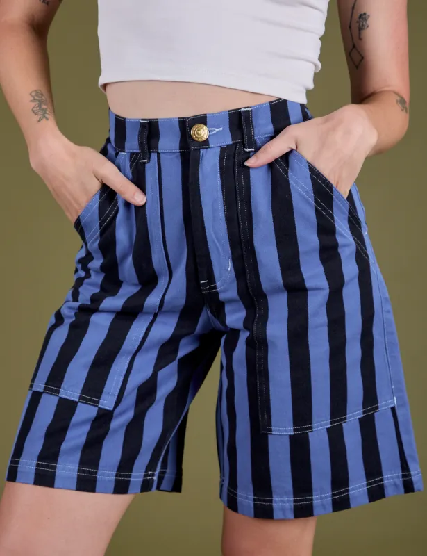 Longline Work Shorts - Cornflower made by Big Bud Press