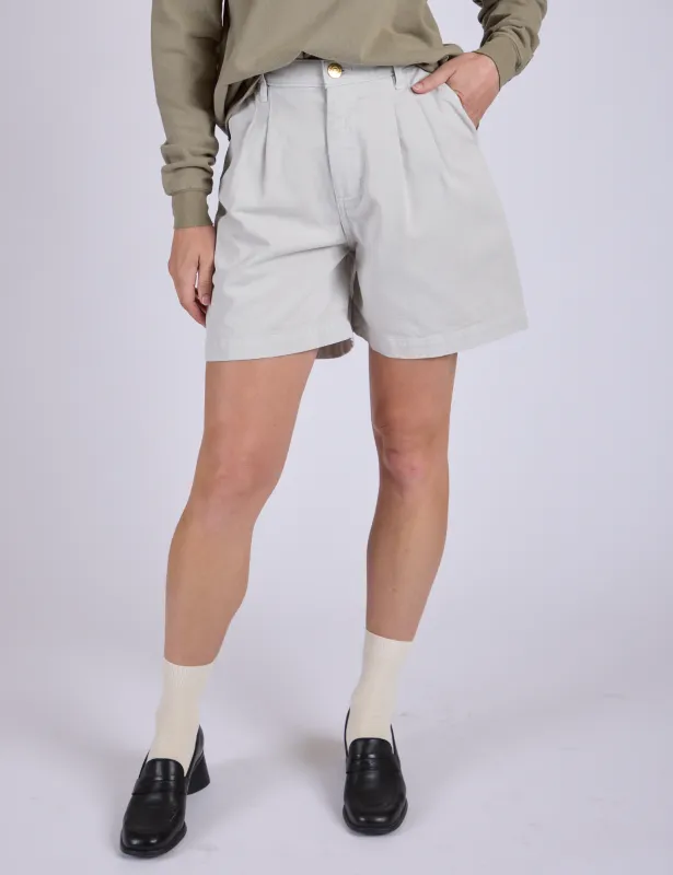 Pleated Trouser Shorts - Dishwater White made by Big Bud Press