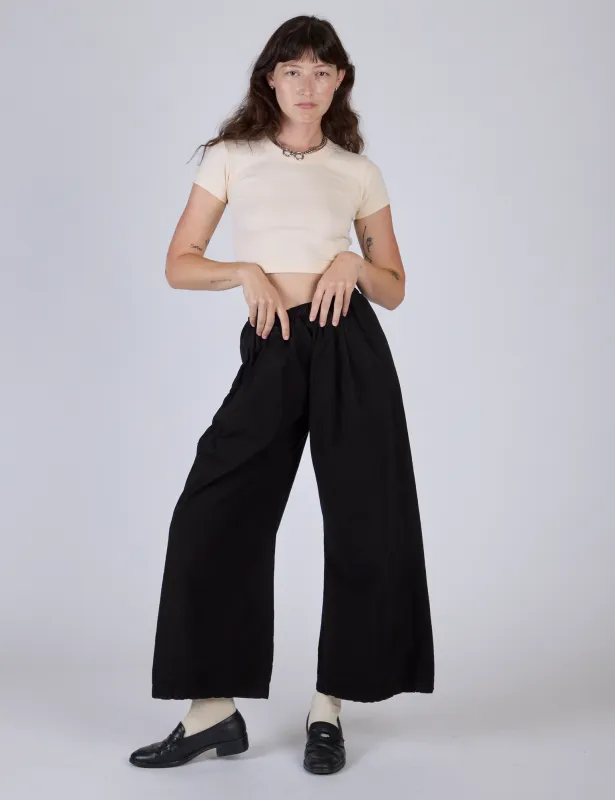 Pleated Pull-On Pants - Basic Black made by Big Bud Press