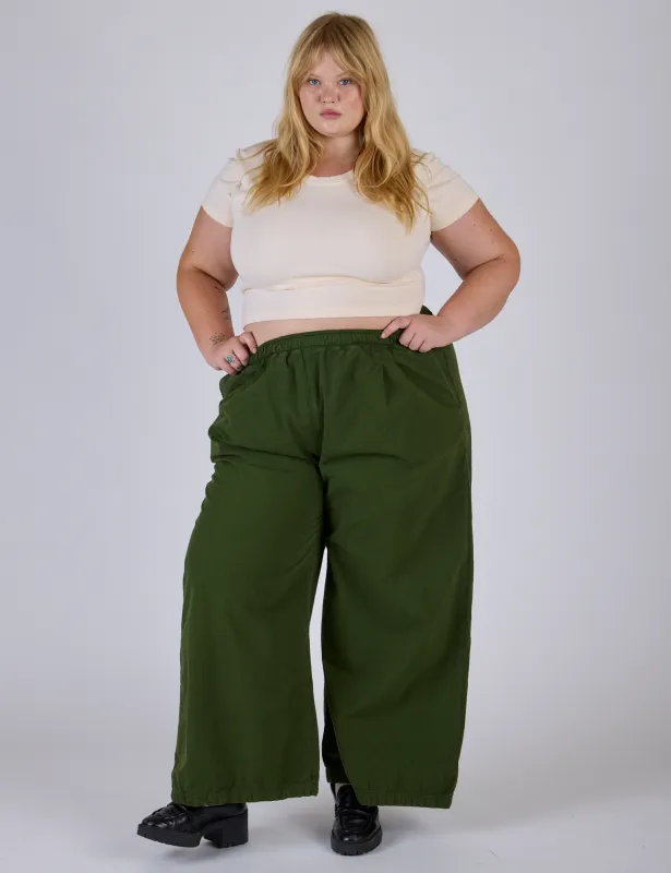 Pleated Pull-On Pants - Evergreen made by Big Bud Press