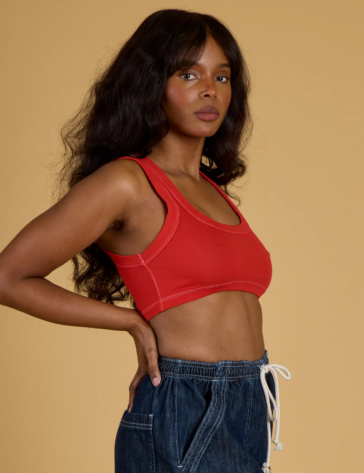 Contrast Stitch Mini Tank - Mustang Red *FINAL SALE* sold by Big Bud Press product image thumbnail 5