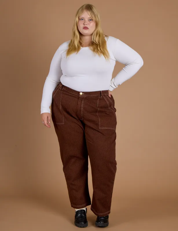 Railroad Denim Work Pants - Burnt Terracotta Overdye made by Big Bud Press