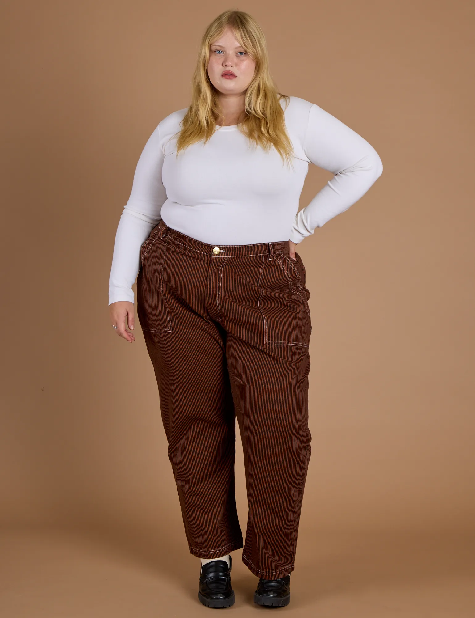 Railroad Denim Work Pants - Burnt Terracotta Overdye sold by Big Bud Press